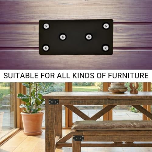 Black Flat Mending Plates,Stainless Steel Straight Mending Joining Plates, Heavy Duty Metal Brackets for Brace, Repair Fixing Bracket Plates for Wood Furniture Fence Bookcase (50mm)