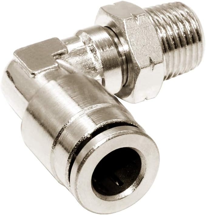 Beduan Brass BPL Push to Connect Air Fittings Elbow 3/8" Tube OD x 1/8" NPT Male 90° Degree Adapter (Pack of 5)