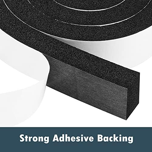 YIJUHOU Weather Stripping Door Seal Window Air Conditoner Insulation Foam Seal Tape Black Open Cell Door Seal Strip (2IN*1IN*6.5FT)