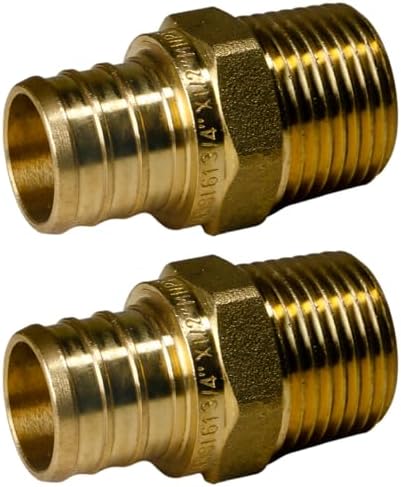 XFITTING 3/4 inch Pex x 1/2' Male NPT Adapter, 24-4-5=2X, 2 Pieces