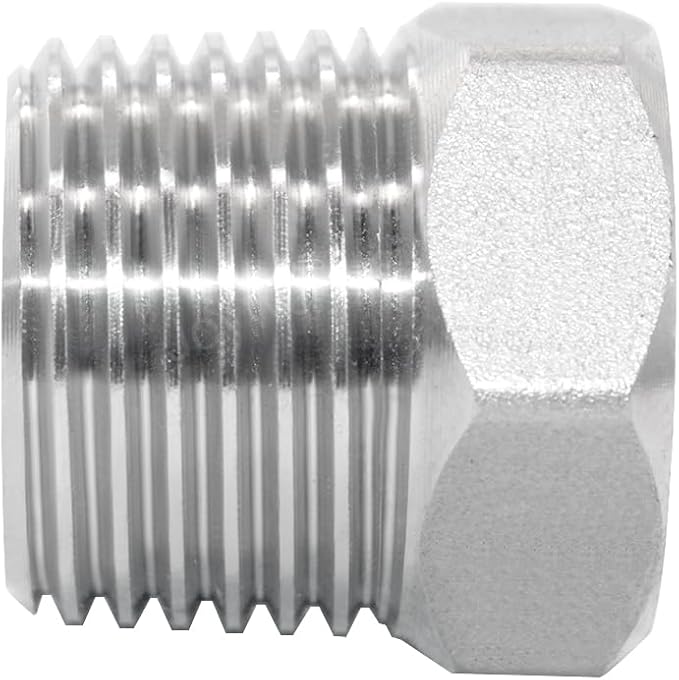 Joywayus Hex Head 1/2 NPT Male × 1/4 NPT Female Bushing Reducer Pipe Fitting Stainless Steel (Pack of 2)