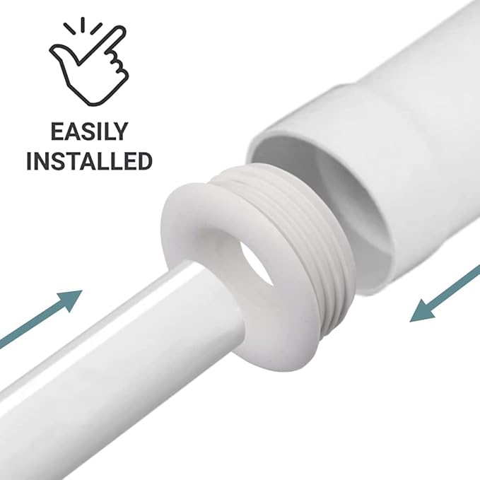 (Pack of 5) White Rubber Sleeve for Drain Pipe, 1.57" x 0.98" (50 x 25 mm) Pipe Connector, Adaptor, and Reducer