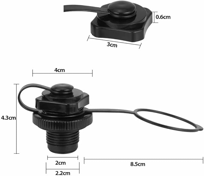 4 Pcs Inflatable Boat Air Valve, Replacement Inflatable Boat Valve Plug, One-Way Air Valve for Inflatable Boat, raft, Rubber Dinghy, etc