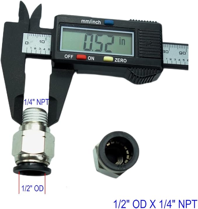 CDQBWQDJT 3 Pcs Pneumation Fitting 1/2" Tube OD Push To Connect X 1/4 NPT Pipe Male Connector
