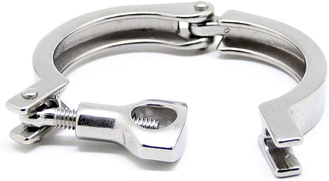 QiiMii Stainless Steel 304 Heavy Duty Sanitary Clamp Single Pin Tri Clover 2 inch with 1 pc Silicone Gasket