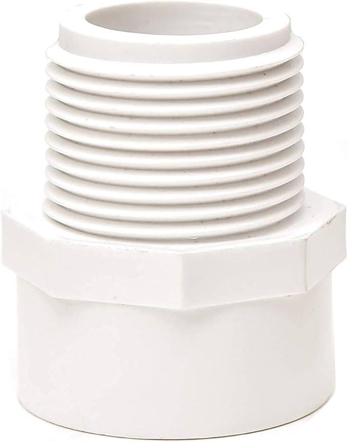 5pcs 1.25Inch White 2-Way PVC Male Threaded Adapter Adaptador Macho Fittings (Slip to Male Thread) Coupling with 1.25-Inch Schedule 40-5 Pack (1 1/4")