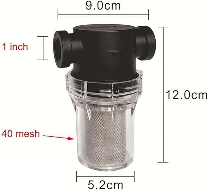 Pipeline Filter,Inline Mesh Screen, 1pcs Garden Watering Filter, 1/2" 3/4" 1" Plastic Irrigation System Impurity Prefilter Aquaculture Household Water Pipe Strainer (Color:40 mesh, Size:3/4") ( Color