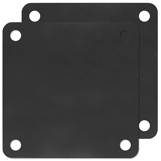 Rocaris 2 Pcs 8 X 8 X 5/16 Inch A36 Steel Plate Hot Rolled, Steel Base with 4 Holes Metal Square for Construction Boards, Structure Support, Weldable Square and Industrial