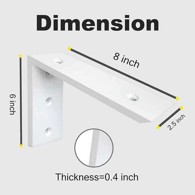 WINKER Countertop Support Bracket 3 Pack 8" x 6" x 2.5"