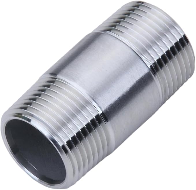 CONSTELLAR 304 Stainless Steel Pipe Fitting - 3/4" NPT Male x 3/4" NPT Male Threaded Thickened Pipe Wall, 50mm (2 inch) Length Heavy Nipple Seamless Pipe (1 Pcs)