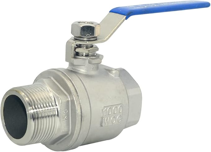 VARMHUS Full Port Ball Valve S304 Stainless Steel 304 Heavy Duty for Water, Oil, and Gas,1000WOG (1-1/4")
