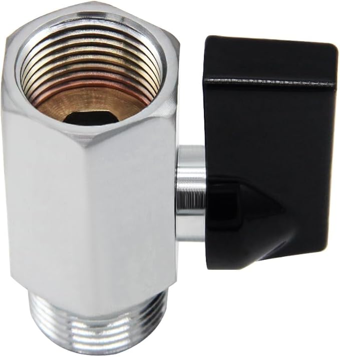 Brass Mini Ball Valve 1/2" NPT Female x Male Thread Shut Off Valve Chrome Plated 2PCS