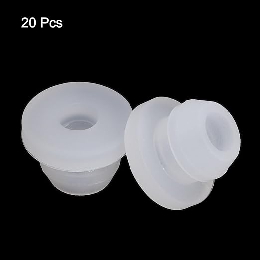 MECCANIXITY 20Pcs Snap Rubber Grommet Plug Mount Dia 5.5mm ID 3mm Narrow Groove Width 1.5mm Seal Anti-Scratch for Electrical Box Cable Pipes Transparent