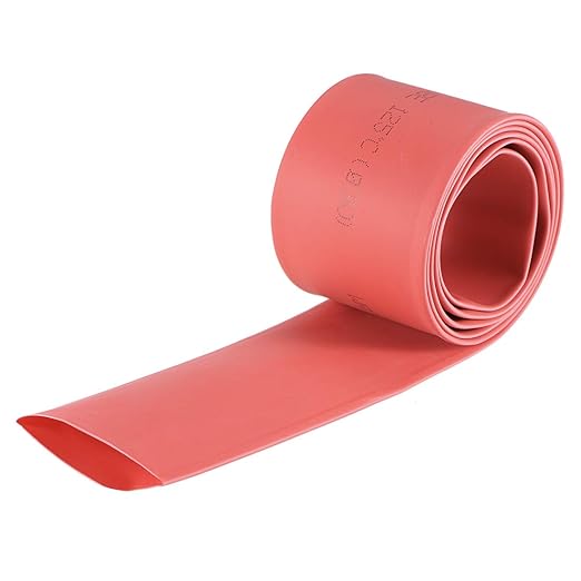 uxcell Heat Shrink Tubing, 30mm Dia 50mm Flat Width 2:1 Rate Shrinkable Tube Cable Sleeve 1m - Red