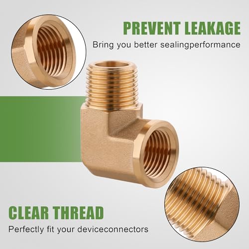 5Pcs Brass Pipe Fittings 90 Degree Street Elbow,1/8" x 1/8"