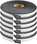 Seal Foam Tape,1/2 Inch W x 1/8 Inch T Weather Stripping for Door and Window,High Density Single Sided Closed Cell Door Insulation Weather Strip, 6 Rolls Total 98FT Black