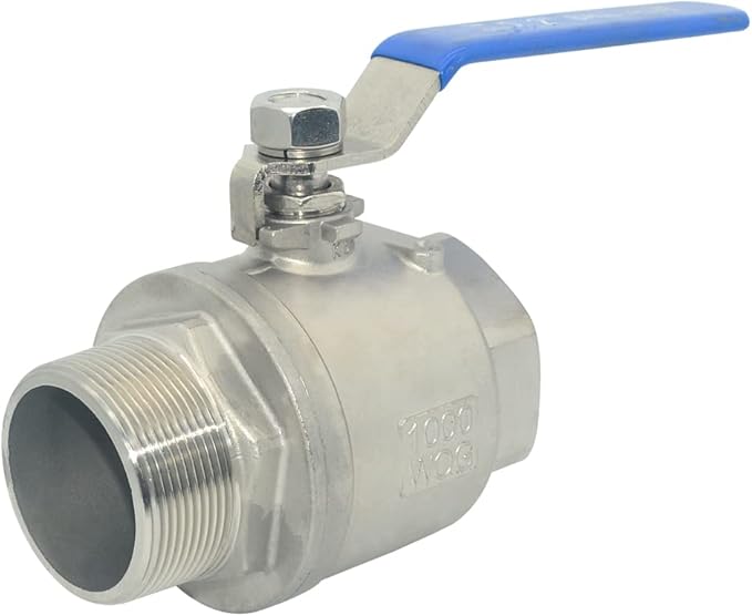 VARMHUS Full Port Ball Valve S304 Stainless Steel 304 Heavy Duty for Water, Oil, and Gas,1000WOG (2")