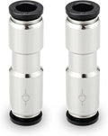 Yoebor 1/4" OD Check Valve Push to Connect One Way Inline Air Pneumatic Valves, Nickel Plated Brass & Plastic (Pack of 2)
