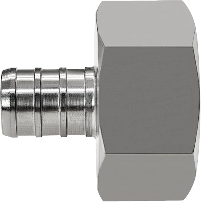 Barb Crimp PEX 1/2" x 3/4" NPT Female Thread Adapter Stainless Steel Crimp Fitting (Pack of 3)