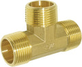 Joywayus Brass 3/4" GHT Garden Hose Threaded Tee Shaped 3 Way Connector Hose Pipe Fitting Coupler Adapter