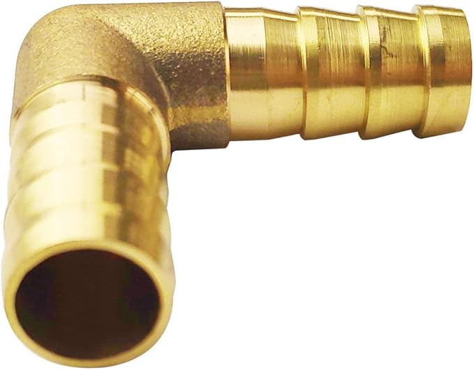 2PCs 1/2" Brass Hose Barb Fitting 90 Degree Elbow Barbed Splicer Mender Union Fitting with 4PCs Hose Clamp for Oil Water Air