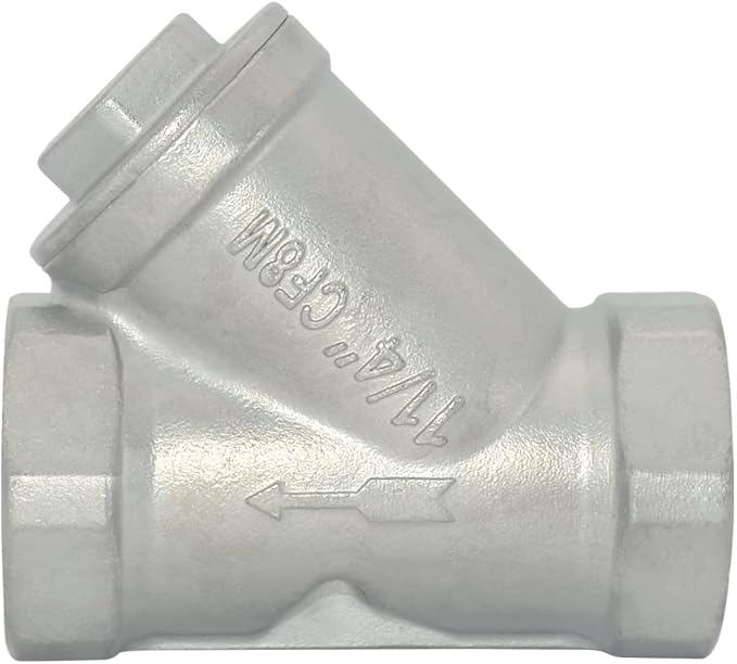 Strainer Mesh Filter Valve,800WOG Y-Spring NPT Female Check Valve,Stainless Steel SS316 CF8M (1-1/4")