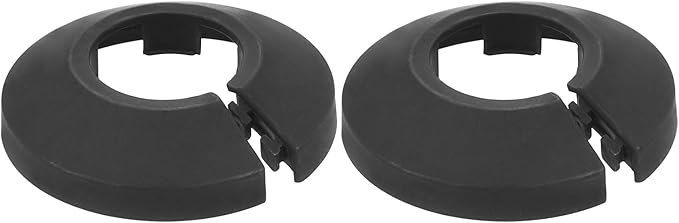 uxcell Escutcheon Plate, 1Pcs 20mm - Fit 0.78" Outer Diameter Split Pipe Flange Water Pipe Cover Collar Decoration, PP Plastic Plumbing Cover Plates (Black)