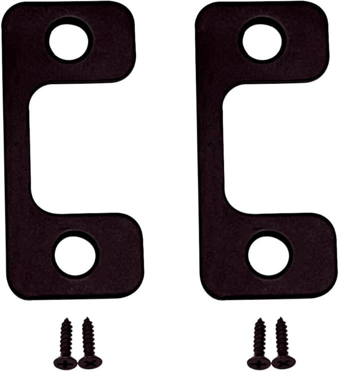 QCAA Solid Brass Deadbolt Strike Plate, Adjustable Jamb Plate, for Electronic Locks, Oil-Rubbed Bronze, 2 Pack, Made in Taiwan