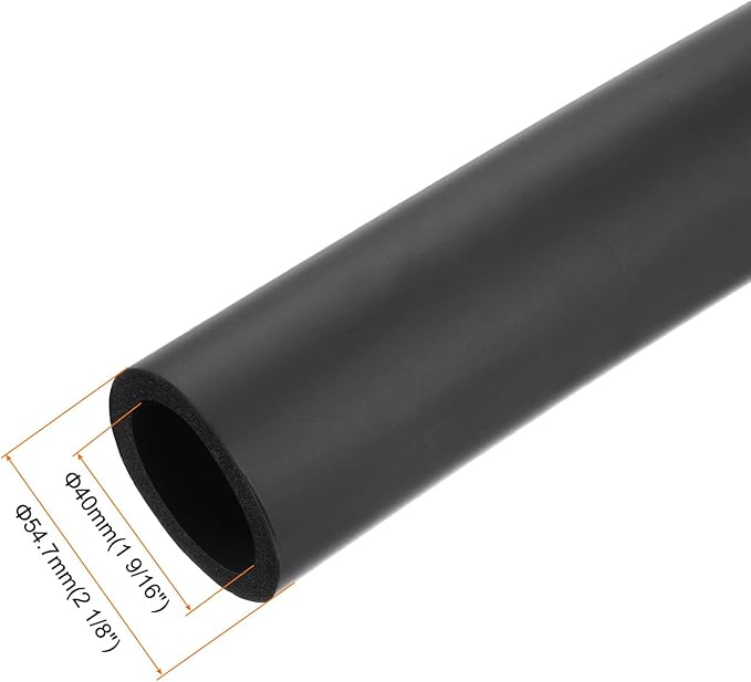 uxcell Foam Tubing for Handle Grip Support, Pipe Insulation Outside Pipe Lagging, 40mm(1 9/16") ID 54.7mm(2 1/8") OD 1m Black