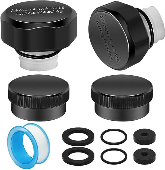 2PCS ASSE 1019-A Repair Kit(Fine Thread), ASSE 1019 A Vacuum Breaker Replacement, Anti Siphon Valve Repair Kit, 2PCS Outdoor Faucet Repair Kit(Black) with 2PCS 3/4"GHT Hose End Caps(Black)