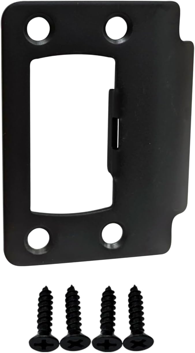 QCAA Solid Brass Door Latch Restorer Strike Plate, Universal Door Lock Plate, 2-1/4" x 1-3/4", Oil-Rubbed Bronze(US10B), 1 Pack, Made in Taiwan