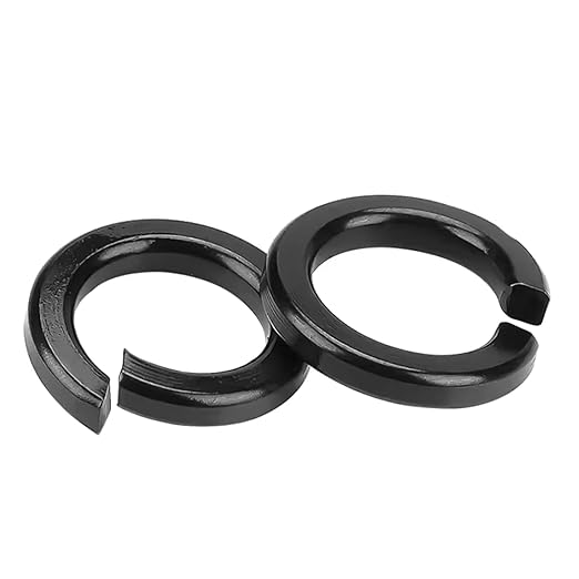 Instockbolt 1/4" Black Split Lock Washer, 18-8 (304) Stainless Steel Spring Lock Washer 100PCS