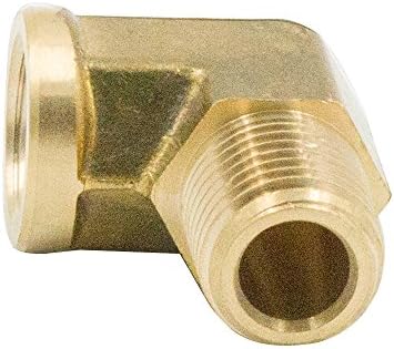 90 Degree Brass Street Elbow 3/8" NPT Male x 3/8" NPT Female Forged Pipe Fitting (Pack of 2)