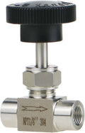 Angry Pony Stainless Steel 304 NPT FNPT 1/8 female Straight Needle Valve, High Pressure Hydraulic Flow Control Valve for Water Oil Gas Systems, 900 PSI