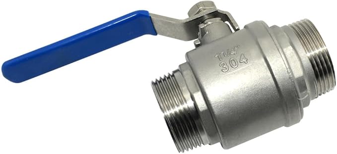 1Pcs 1-1/4'' Ball Valve, Heavy Duty Male NPT (MNPT) X Male NPT (MNPT) Thread with Long Handle Switch, Stainless Steel NPT Full Port Forged 1" Ball Valve for Water Oil and Gas, 1000 WOG