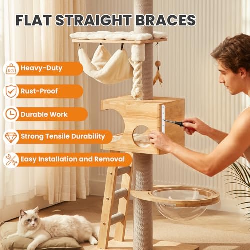 Alise Flat Bracket ,5 Inch White Mending Plate Flat Brace for Wood Shelves