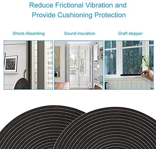 3 Rolls Weather Stripping,1/4 Inch Wide X 1/8 Inch Thick Foam Seal Tape High Density Foam Strip Self Adhesive,Closed Cell Tape Seal Strip,16 Feet Long Each