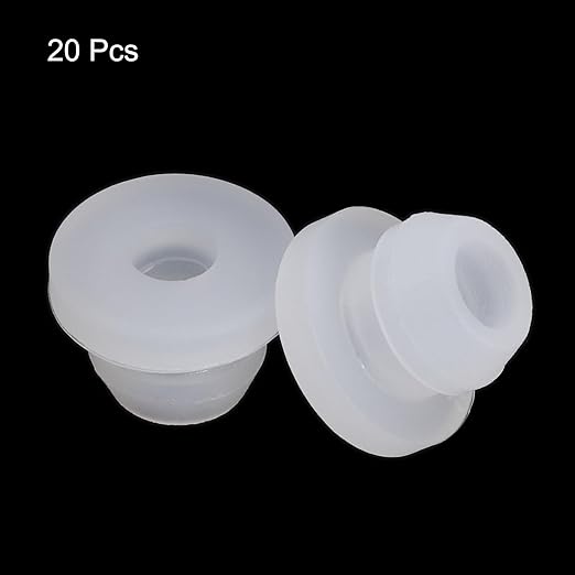 MECCANIXITY 20Pcs Snap Rubber Grommet Plug Mount Dia 6mm ID 3.5mm Narrow Groove Width 2mm Seal Anti-Scratch for Electrical Box Cable Pipes Transparent