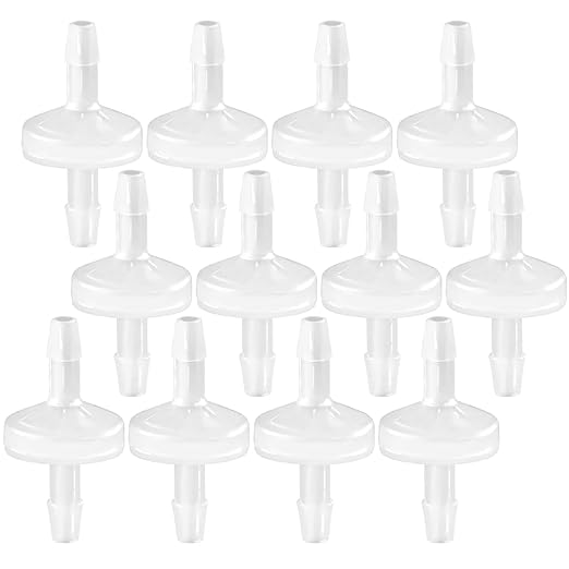 JoyTube 12 Packs Check Valve 5/32” (4 MM) One-Way PVDF Plastic Hose Barb for Liquid Air