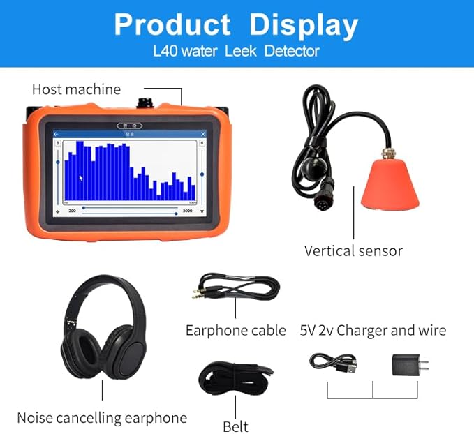 PQWT Indoor Water Leak Detector – 0.5 Meter Underground Water Leak Detectors for Home with High-Precision Sensor and Portable Case