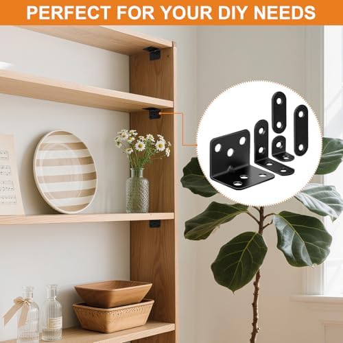 40 Pack L Bracket Corner Brace Kit, 5 Sizes Stainless Steel Corner Bracket