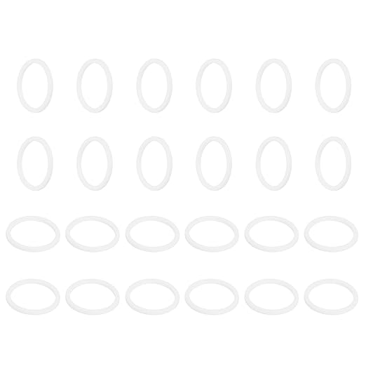 MECCANIXITY PTFE Flat Washers, 24Pack 29mm OD 24mm ID 2mm Thick Sealing Spacer Gasket Ring for Faucet Pipe Hose Bolt Machinery, White