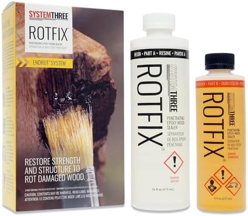 System Three Resins Rotfix Wood Restoration Rot Repair, 24-Ounce