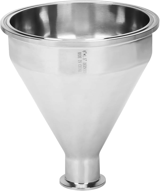 DERNORD Sanitary Fitting Reducer Fitting SUS304 Tri Clamp Ferrule Style 6" Tube OD to 1.5" Tube OD