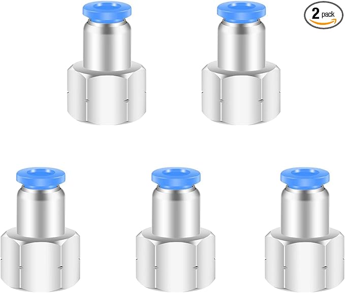 1/2 Female Npt Push to Connect Fittings,CEKER 12MM x 1/2" NPT Female Thread Air Fittings 10MM Quick Connect Air Lines Fittings Pneumatic Tubing Fitting Push in Connector 2Packs