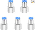 1/8 Female Npt Push to Connect Fittings,CEKER 6MM x 1/8" NPT Female Thread Air Fittings 6MM Quick Connect Air Lines Fittings Pneumatic Tubing Fitting Push in Connector 5Packs