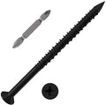 WenSilon(100 PCS) 1/4" x4 Black Concrete Screw Anchor Black Flat Head for Anchoring to Masonry, Block or Brick Stucco