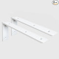 WINKER Countertop Support Bracket 2 Pack Heavy Duty 3/8" Thick Hidden L Shelf Bracket 20" x 8" x 2.5" Metal Corbels for Quartz/Granite/Wood/Concrete/Laminate Countertops, White (6 Hole)