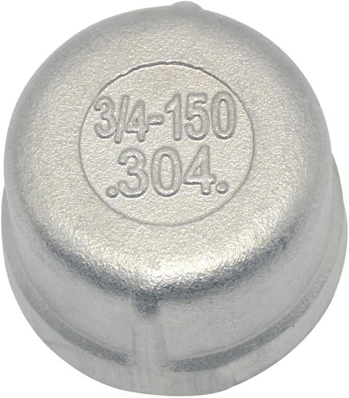 3/4" 0.75" Cap,NPT Female Threaded Cast Pipe Fitting,Stainless Steel 304