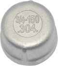 3/4" 0.75" Cap,NPT Female Threaded Cast Pipe Fitting,Stainless Steel 304